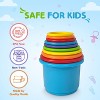 Rainbow Stacking Cups with Drain Holes, Nesting and Sorting Bath Toys for Toddlers Ages 1-3 - 2 of 4