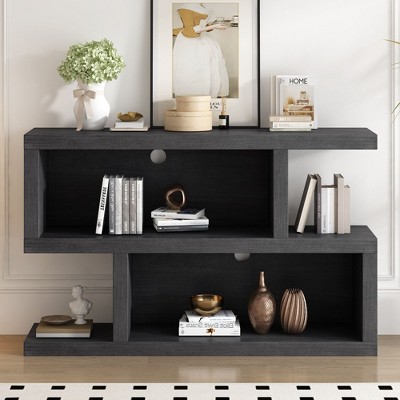 NicBex Modern Curved Console Table Sofa Table with 3 Drawers and 1 Shelf Side Table Small Table for Hallway, Entryway, Living Room