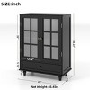 Syemin Decorative Storage Cabinets Minimalist Buffet Cabinet, Modern Wooden Storage Sideboard Cupboard, Accent Storage Cabinet, Black, 28"*15"*36.2" - 3 of 4