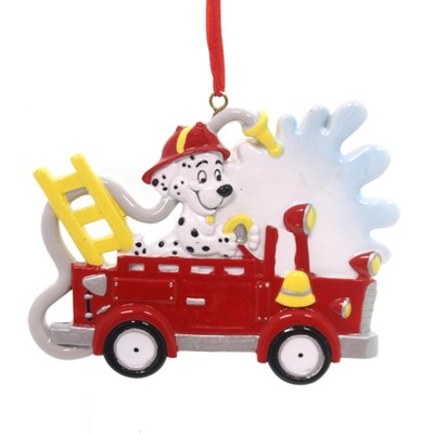 This Little Piggy 3.25 In Fire Truck W/ Dalmatian Diy Personalization Fireman Truck Tree Ornaments
