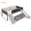 CAVINAS Twin Size Loft Bed with Storage Boxes & Blackboard & Slide,Wooden Bed Frame for Kids Room,Bedroom - 4 of 4