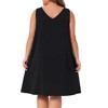 Women's Plus Size Satin Pleated Wide Strap V Neck Sleeveless Lounge Soft Midi Nightgowns - Agnes Orinda - 4 of 4