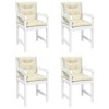 vidaXL Lowback Chair Cushion Set of 4 Cream - 4 of 4