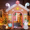 Outsunny 10FT Christmas Inflatable Gingerbread House Archway, Huge Blow Up Christmas Decorations with LED Lights for Indoor, Outdoor, Yard, Party - 2 of 4