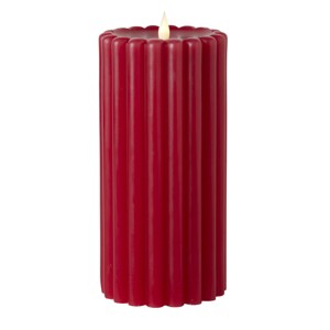 Seasonal LLC Wide Ribbed Motion Flameless Candles 4x10 Red - 1 of 4