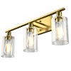 Tangkula Bathroom Vanity Light Modern Wall 3-Light  Sconce Fixtures W/ Clear Glass Shade - 3 of 4