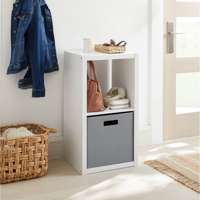 Gray 13" x 13" Fabric Storage Bin with Cutout Handles