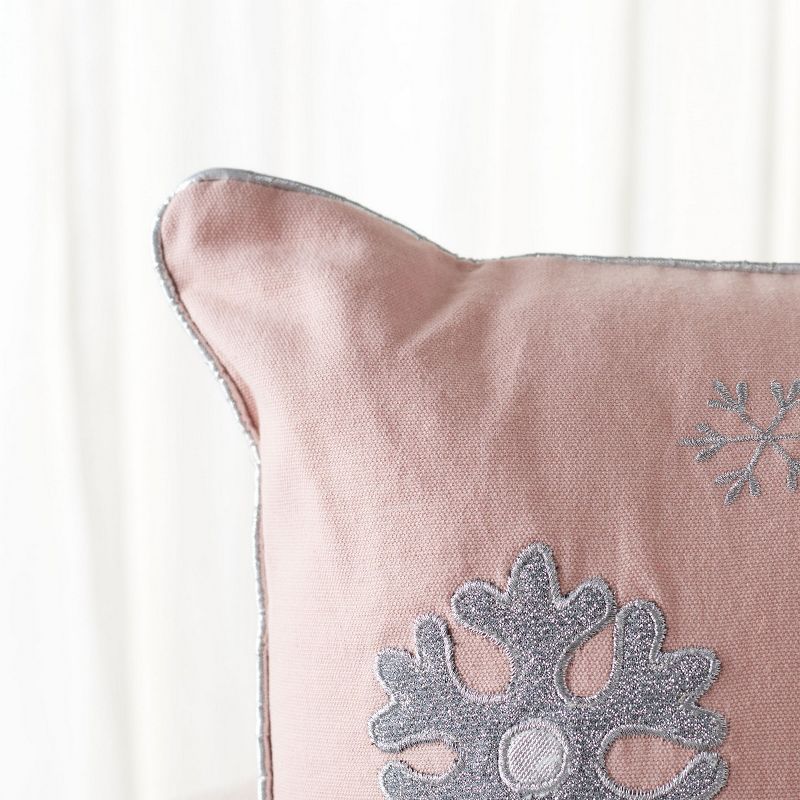 Sunderland Snowflake Pillow - Blush Pink - 18"x18" - Safavieh., 3 of 6
