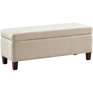 Ornavo Home Hamilton Long Bench Storage Ottoman with Easy Lift Hinge Lid - 1 of 4