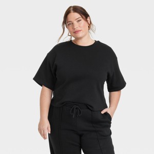 Women's Leisure Studio Short Sleeve Fleece Top - Universal Thread™ - 1 of 3