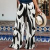 Women's Stylish Black and White Abstract Print Wide Leg Pants - Cupshe - 2 of 4