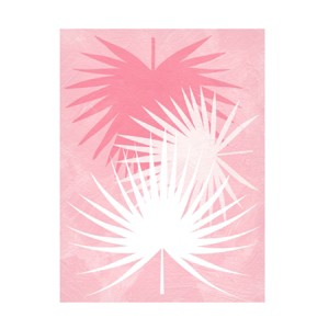 Trademark Fine Art - Tina Lavoie Round Fan Palm Leaves In Pink Canvas Art - 1 of 4