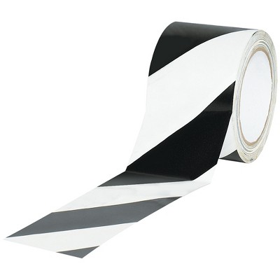 The Packaging Wholesalers Tape Logic Striped Vinyl Tape 7.0 Mil 3" x 36 yds. Black/White 16/Case