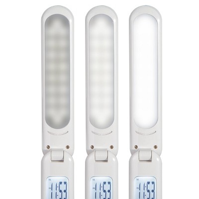White Cordless Adjustable LED Task Lamp with Digital Display