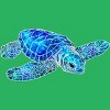 Women's Design By Humans Blue And Green Watercolor Sea Turtle By Maryedenoa Racerback Tank Top - 2 of 3