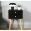 Airsurfer Two-Drawer Black and Natural Wood Nightstand Contemporary Two-Drawer Nightstand Bedroom Furniture for Modern Bedroom Organization - 2 of 4