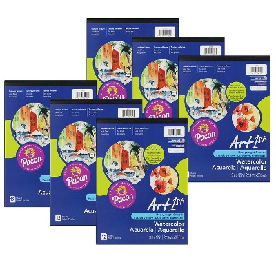 Pacon UCreate Watercolor Pad Pre-K+ 12 Sheets Pack of 6 (PAC4910-6)