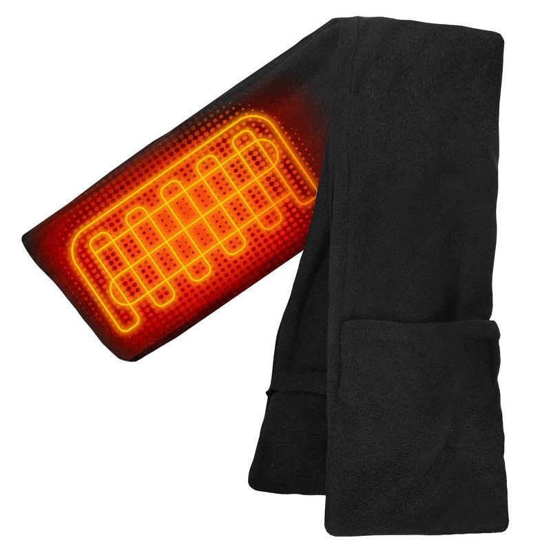 ActionHeat AA Battery Heated Reversible Scarf - Black, 4 of 13
