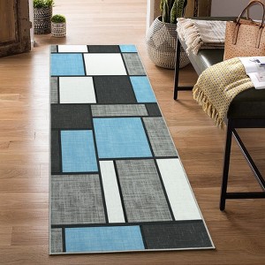 COZONY Modern Farmhouse Throw Rug - Washable Non-Slip Low Pile Carpet for Bedroom, Dining Room, Office Home Decor - 1 of 4