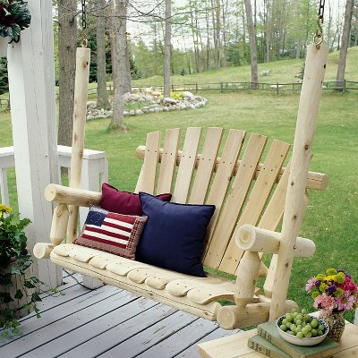 Lakeland Mills Cedar Log 4ft Porch Swing