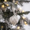 NAYSAYE Party Decoration and Accessories Set of 6 Glass Christmas Ball Hanging Ornament for Holiday Celebration, White, 2.8"*3"*0.11" - 2 of 4