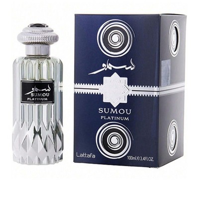 Lattafa Sumou Platinum By Lattafa Unisex Plum, Apple, Vetiver, Sandalwood, Cinnamon, Mahogany  Eau De Parfum Spray 3.4 Oz
