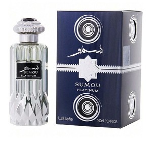 Lattafa Sumou Platinum By Lattafa Unisex Plum, Apple, Vetiver, Sandalwood, Cinnamon, Mahogany  Eau De Parfum Spray 3.4 Oz - 1 of 1