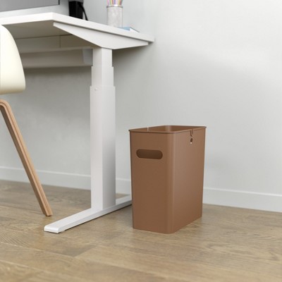 Toffee Brown 4.2 Gallon Touchless Plastic Kitchen Trash Can