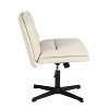 FurnitureR Armless Home Office Desk Chair Without Wheels - Adjustable Swivel Criss Cross Chair, fabric Mid-Back for Bedroom, Vanity, Study, Beige - 4 of 4