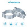 Unique Bargains Galvanized Steel Fluid Systems Fuel Petrol O Double Ear Hose Clamps 60 Pcs - 4 of 4