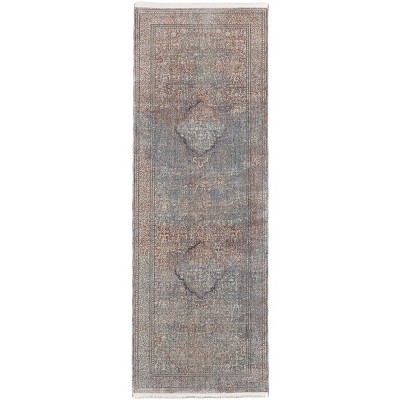 Marquette Transitional Medallion Blue/Red/Gray Area Rug
