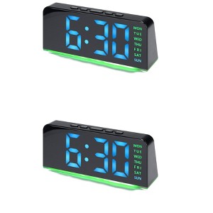 REGALWOVEN 2 Pcs Plastic Digital Corded Accurate Electric Alarm Clock 6.3 x 2.6 x 1.6 inch - 1 of 4