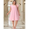 Agnes Orinda Women's Plus Size Ruffle Cap Sleeve Knee Length Beach Summer Casual A Line Dresses - 3 of 4