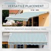 Sapphtopaz 12' x 10' Retractable Awning Manual Patio Awnings Sunshade Shelter 280gsm UV Resistant with Manual Crank Handle Aluminum Frame - 4 of 4