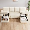 Vipbear 81" Sleeper Sofa Bed with Pull Out Bed, L Shaped Couch Sectional Sleeper Sofa - 2 of 4
