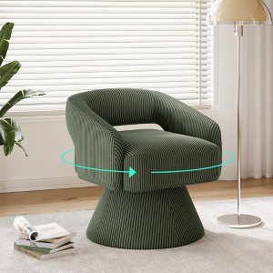 Swivel Accent Chair, Small Barrel Chair with Armrest, Cozy Modern Arm Chair for Living Room, Bedroom, Apartment - 1 of 4