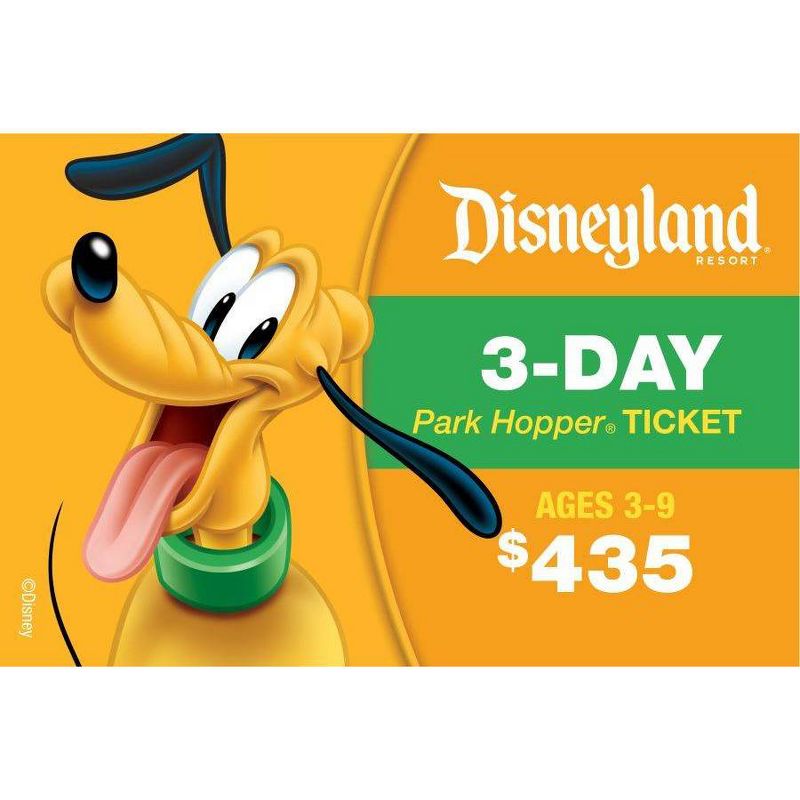 Disneyland 3 Day Park Hopper Ticket $435 (Ages 3-9), 1 of 2