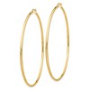 Black Bow Jewelry 2mm x 75mm 14k Yellow Gold Polished Tube Round Hoop Earrings - 2 of 4