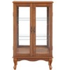 Racxily 2-Door Curio Cabinet, Tempered Glass with Mirrored Back & Adjustable Shelves, Lighting Included - 2 of 4
