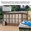 Mondawe 10x12FT Lean to Sunroom Wall Mounted Solarium with Sloping Polycarbonate Roof, Detachable Screens and 2 Lockable Sliding Doors - 4 of 4