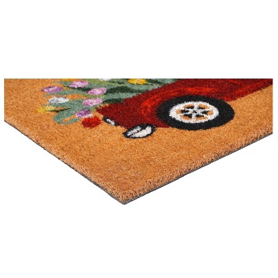 Bright Plain Coir Outdoor Doormat with Vinyl Backing, 17" x 29"
