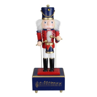 Northlight 12" Red and Black Animated Musical Christmas Nutcracker Drummer Tabletop Figurine