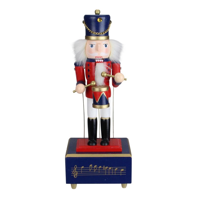 Northlight 12" Red and Navy Nutcracker Drummer Animated and Musical Christmas Figure, 1 of 5