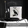 Gothic Elegance Set of 4 Plates with Real Gold Trim, Halloween Tableware Collection for Salad, Dessert, Appetizer, and Side Plates| OrnamentallyYou - 3 of 4