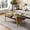 NicBex Modern 38.58" Rectangle Coffee Table with Glass Top, Open Storage Shelf and Iron Frame for Living Room - 2 of 4