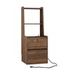 NicBex 2-Tier Multifunctional Bookshelf Smart Nightstand with Open Shelves,Books Storage Cabinet Organizer for Bedroom,Corner - 2 of 4