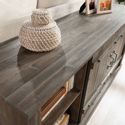Pebble Pine Farmhouse TV Credenza with Sliding Doors