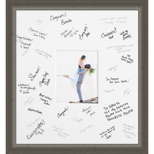 Domus Signature Mat Picture Frame – Guest Book Alternative for Weddings, Graduations, or Retirement – Autograph Photo Mat for Signature Board - 1 of 4