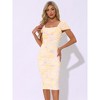 INSPIRE CHIC Women's Summer Square Neck Ruched Short Sleeve Midi Dress - 4 of 4