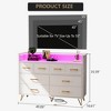 COZONY Dresser TV Stand 8-Drawer Wooden Entertainment Center with LED Light Charging Station Wide Storage for Bedroom Living Room - 2 of 4
